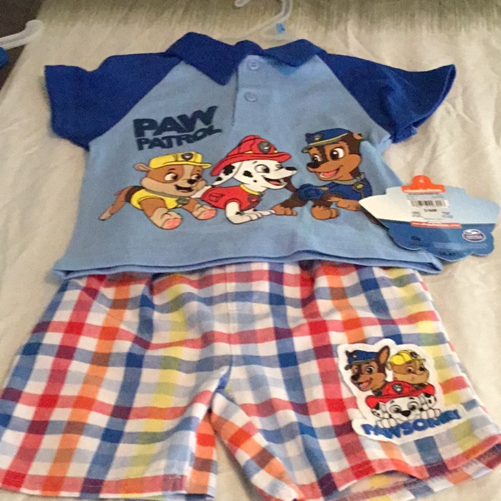 Paw patrol shorts and shirt